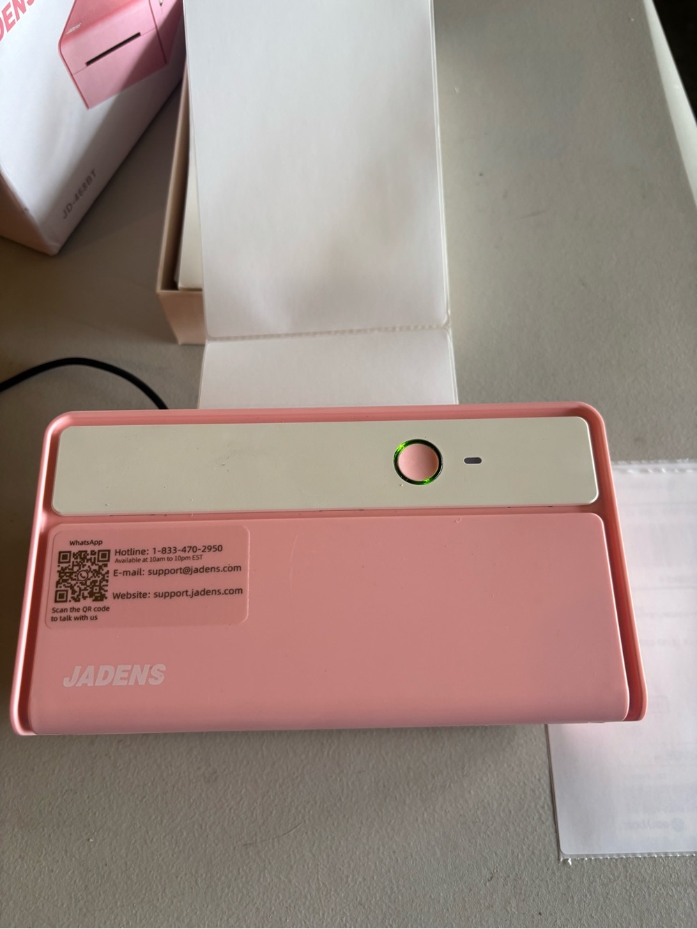 Jade Thermal Label Printer  in Pink and White